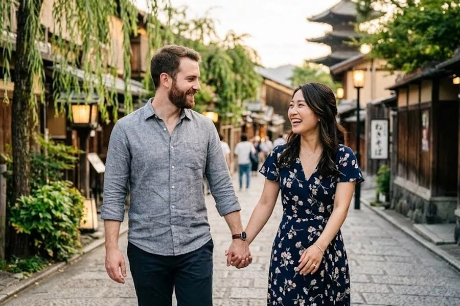 Japanese couple marriage journey